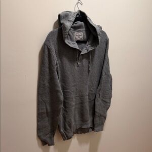 Men's Charcoal Hooded Sweater Flag and Anthem